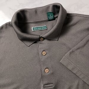 Cubavera‎ Mens Polo Shirt Gray M Short Sleeve Regular Fit 100% Polyester